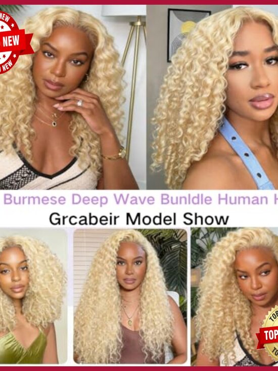 Human Hair Extensions 12 14 16 Inch Deep Wave Bundles 100% Virgin Brazilian